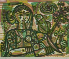 mujer con loro mujer con loro