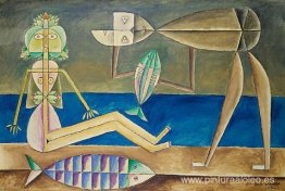 Personajes en la playa Personajes en la playa