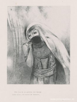 Saca de su pecho una esponja, perfectamente negra, y la cubre de Saca de su pecho una esponja, perfectamente negra, y la cubre de