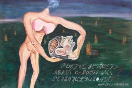 El poeta Geo Bogza asoma la cabeza al paisaje con taladros El poeta Geo Bogza asoma la cabeza al paisaje con taladros