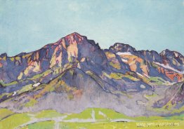 Los Dents Blanches en Champéry al sol de la mañana Los Dents Blanches en Champéry al sol de la mañana