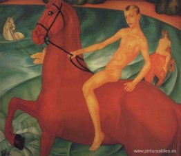 Baño de un caballo rojo Baño de un caballo rojo