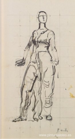 Figura drapeada de pie Figura drapeada de pie