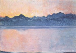 Lago Lemán con Mont Blanc a la luz de la mañana Lago Lemán con Mont Blanc a la luz de la mañana