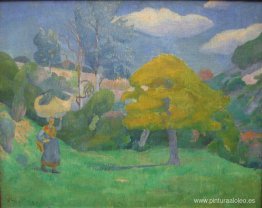 Mujer bretona yendo al lavadero Mujer bretona yendo al lavadero