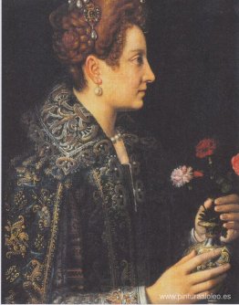 Retrato de una mujer joven de perfil Retrato de una mujer joven de perfil