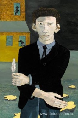hombre con una pluma hombre con una pluma