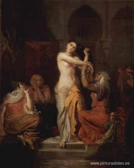 Escena del harén, mujer morisca en su baño. Escena del harén, mujer morisca en su baño.