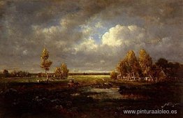 El estanque cerca de la carretera El estanque cerca de la carretera