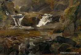 Un arroyo con presa en Auvernia Un arroyo con presa en Auvernia