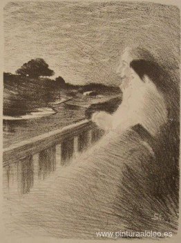 Pareja sentada en el balcón Pareja sentada en el balcón