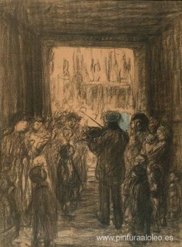 Multitud escuchando al violinista Multitud escuchando al violinista