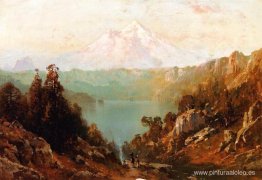Monte Shasta desde Castle Lake al atardecer Monte Shasta desde Castle Lake al atardecer