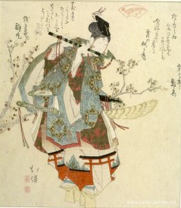 Ushikawa tocando su flauta, publicado por el Seirei Akabaren Ushikawa tocando su flauta, publicado por el Seirei Akabaren