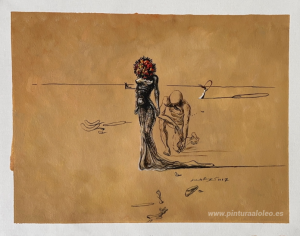 Mujer con cabeza de flor