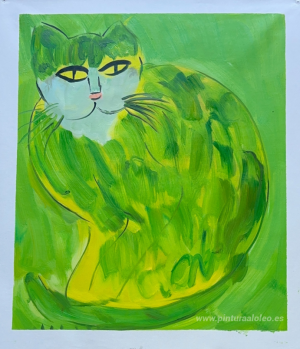 Hermoso gato verde
