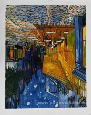 Terraza del café por la noche