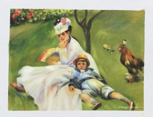 Camille Monet y su hijo Jean en el jardín de Argenteuil