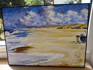 Marie Krøyer pintando en la playa de Stenbjerg