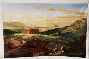 El Templo de Segesta con el artista dibujando