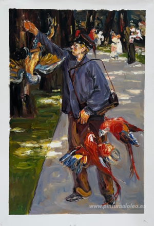 Cuidador de loros en Artis