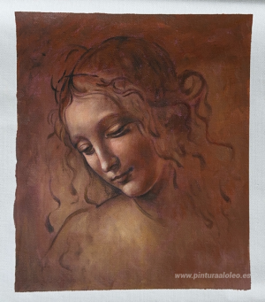 Cabeza de mujer joven con el pelo despeinado (Leda)