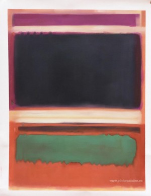 No.3/No.13 (Magenta, Negro, Verde sobre Naranja)