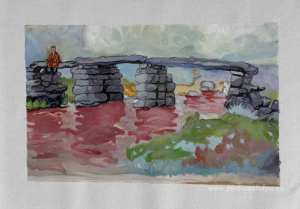 Autorretrato en un puente de piedra (atribuido a Hitler)