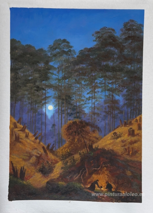 Dentro del bosque bajo la luz de la luna