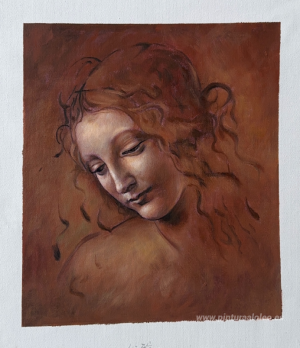 Cabeza de mujer joven con el pelo despeinado (Leda)