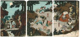 Ushiwaka-maru entrenando con el tengu Ushiwaka-maru entrenando con el tengu