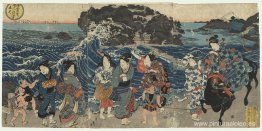 Mujeres en la costa de Enoshima Mujeres en la costa de Enoshima