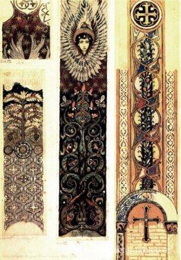 Bocetos de adornos pintados Catedral de Vladimir Bocetos de adornos pintados Catedral de Vladimir