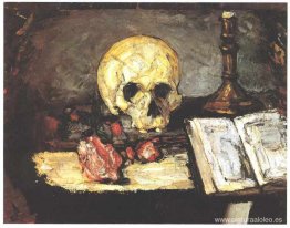 Naturaleza muerta con calavera, vela y libro. Naturaleza muerta con calavera, vela y libro.
