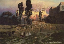 Constantinopla (Estambul). Jardín Eski Sarayskiy. Constantinopla (Estambul). Jardín Eski Sarayskiy.