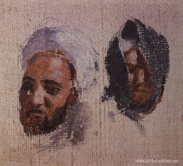 Las cabezas de dos hombres con turbantes. Las cabezas de dos hombres con turbantes.