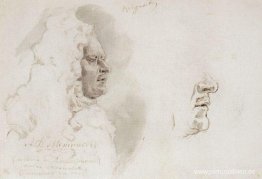 La cabeza de Ménshikov de perfil. La cabeza de Ménshikov de perfil.