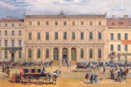 Vista de los grandes almacenes Passazh en 1848 Vista de los grandes almacenes Passazh en 1848