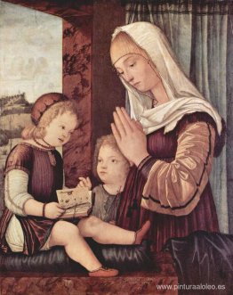 Virgen María y Juan Bautista, orando al niño Cristo Virgen María y Juan Bautista, orando al niño Cristo