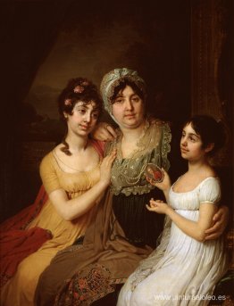 Retrato de A.I. Bezborodko con sus hijas Retrato de A.I. Bezborodko con sus hijas