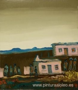 Figuras fuera de cabañas Figuras fuera de cabañas