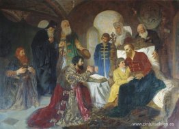El paciente del príncipe Dmitry Pozharsky recibe a los embajador El paciente del príncipe Dmitry Pozharsky recibe a los embajador