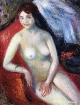Desnudo en un sofá rojo Desnudo en un sofá rojo