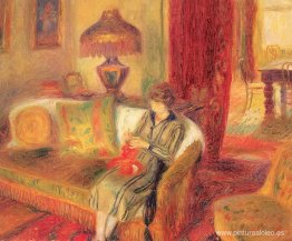 La esposa del artista tejiendo La esposa del artista tejiendo