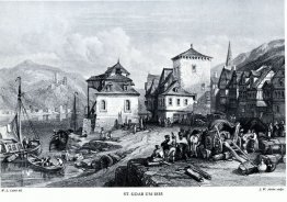 St. Goar um 1835, grabado de J.W. Arquero después de Leitch St. Goar um 1835, grabado de J.W. Arquero después de Leitch