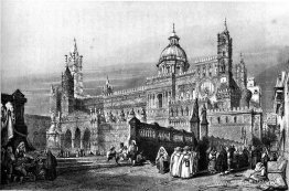 Catedral de Palermo, dibujo de Leitch, grabado de J.H. Le Keux Catedral de Palermo, dibujo de Leitch, grabado de J.H. Le Keux