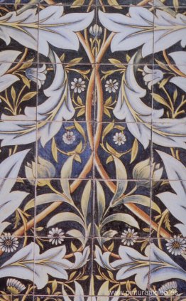 Panel de azulejos cerámicos diseñado por Morris y producido por Panel de azulejos cerámicos diseñado por Morris y producido por