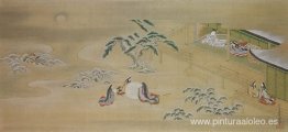 Ilustración de Genji Monogatari (Asagao, La Campana Azul) Ilustración de Genji Monogatari (Asagao, La Campana Azul)