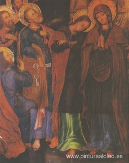 Fragmento del icono La Elevación de Cristo al Cielo del iconosta Fragmento del icono La Elevación de Cristo al Cielo del iconosta